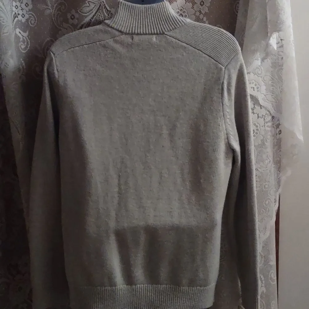 Banana Republic Men's L light Gray Pullover Cotton Mix Classic Cabincore Sweater